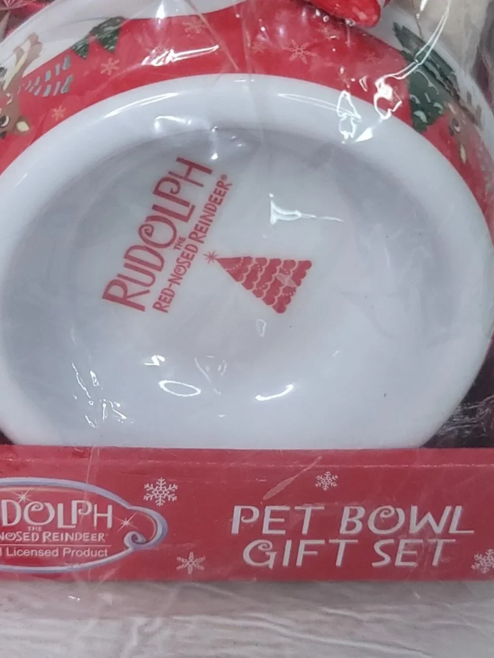 Rudolph the Red Nosed Reindeer Dog Toy Set Plush Pet Bowl Small Dog Gift Set NEW